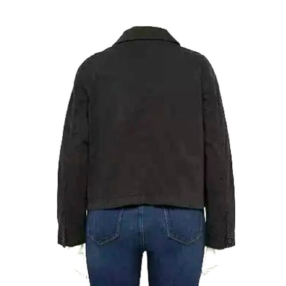 EVRI Womens Plus Cropped Canvas Utility Jacket Boxy Pockets Black - 2X NWT - Picture 7 of 11